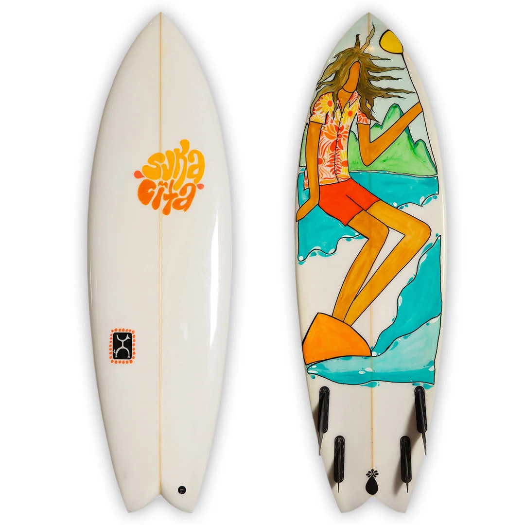 5'6" Tangerine Dream Acrylic On Quad