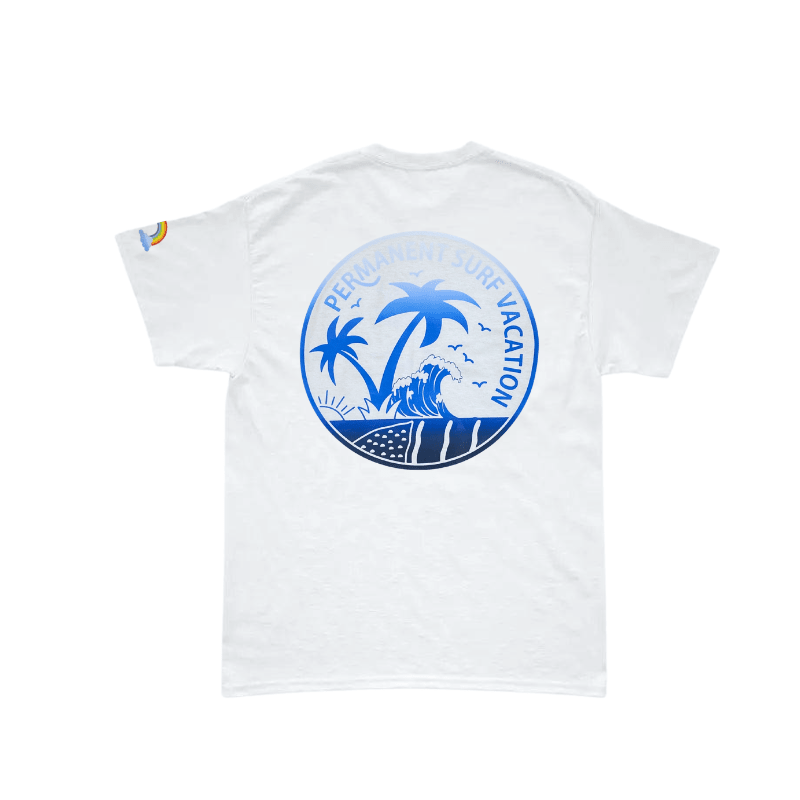 Aloha Days Kids T-Shirt Aloha Vacation (XSmall-Large) White Blue