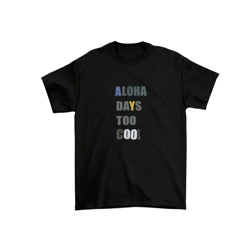 Aloha Days Kids T-Shirt Cool Made in Hawaii (XSmall - Large) Black