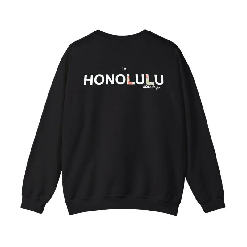 Aloha Days Sweater Surf in Honolulu (Small-2XLarge) Black