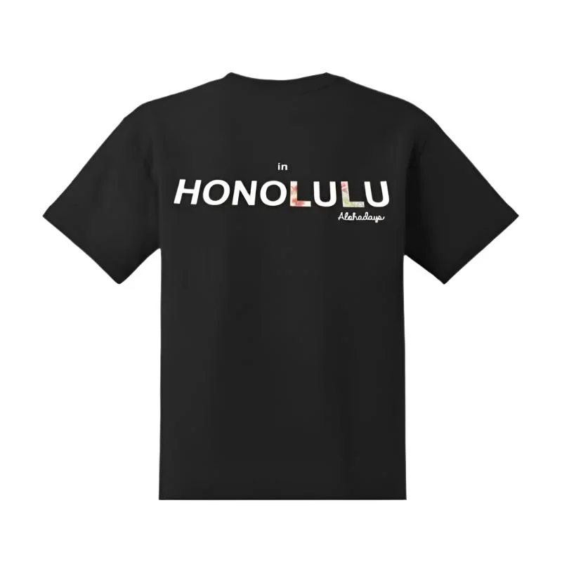 Aloha Days T-Shirt SURF IN HONOLULU Made in Hawaii Small-2XLarge Black
