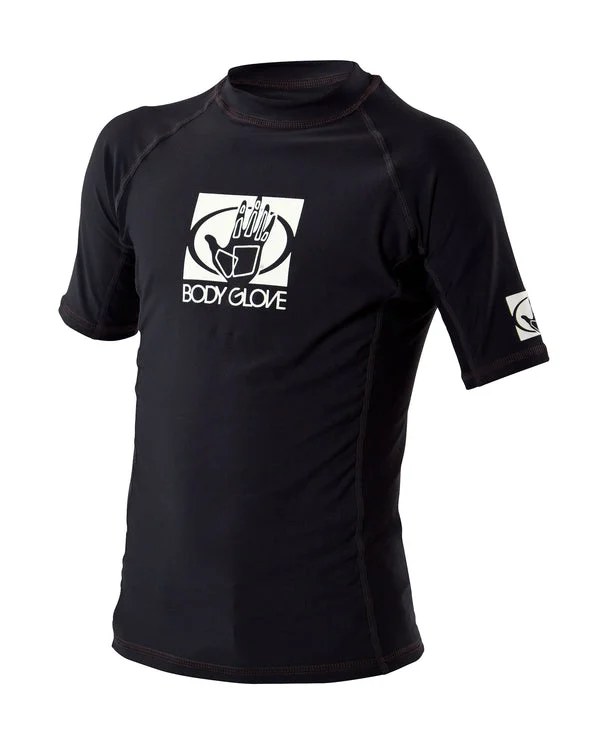Basic Junior Short-Sleeve Lycra Rash Guard - Black