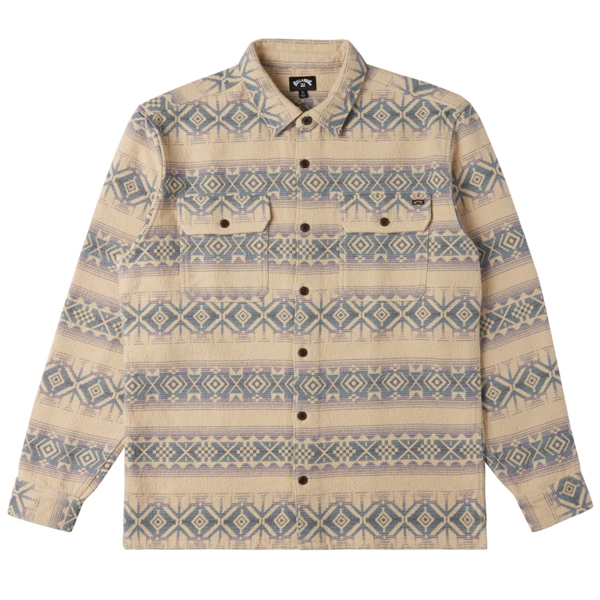 Billabong Offshore Jacquard Long Sleeve Button-Up Flannel Shirt - Taupe