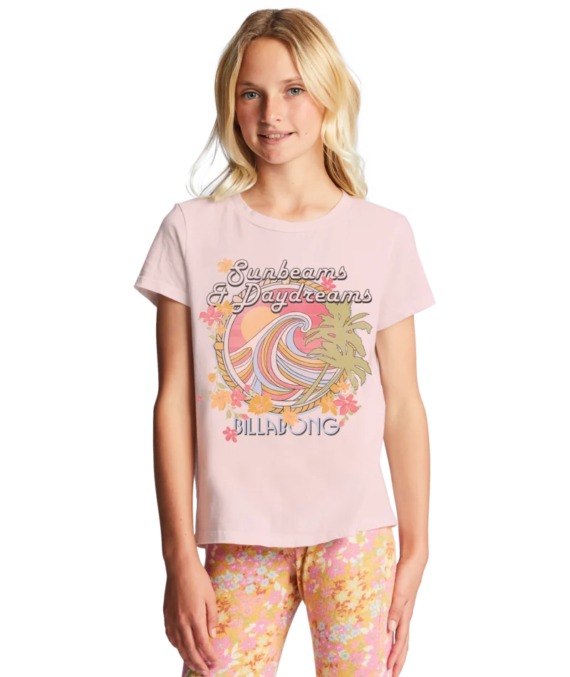 Billabong Sunbeam & Day Dream Tee-Soft Pink