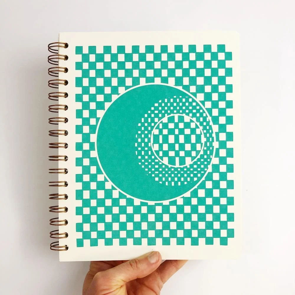 Checker Moon Dot Grid Journal