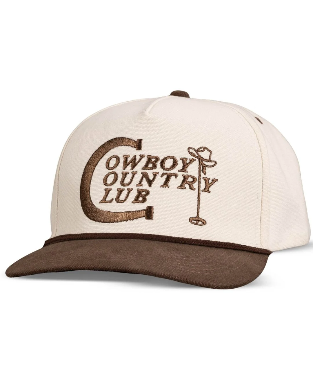 Cowboy Country Club Hat - Cream/Brown