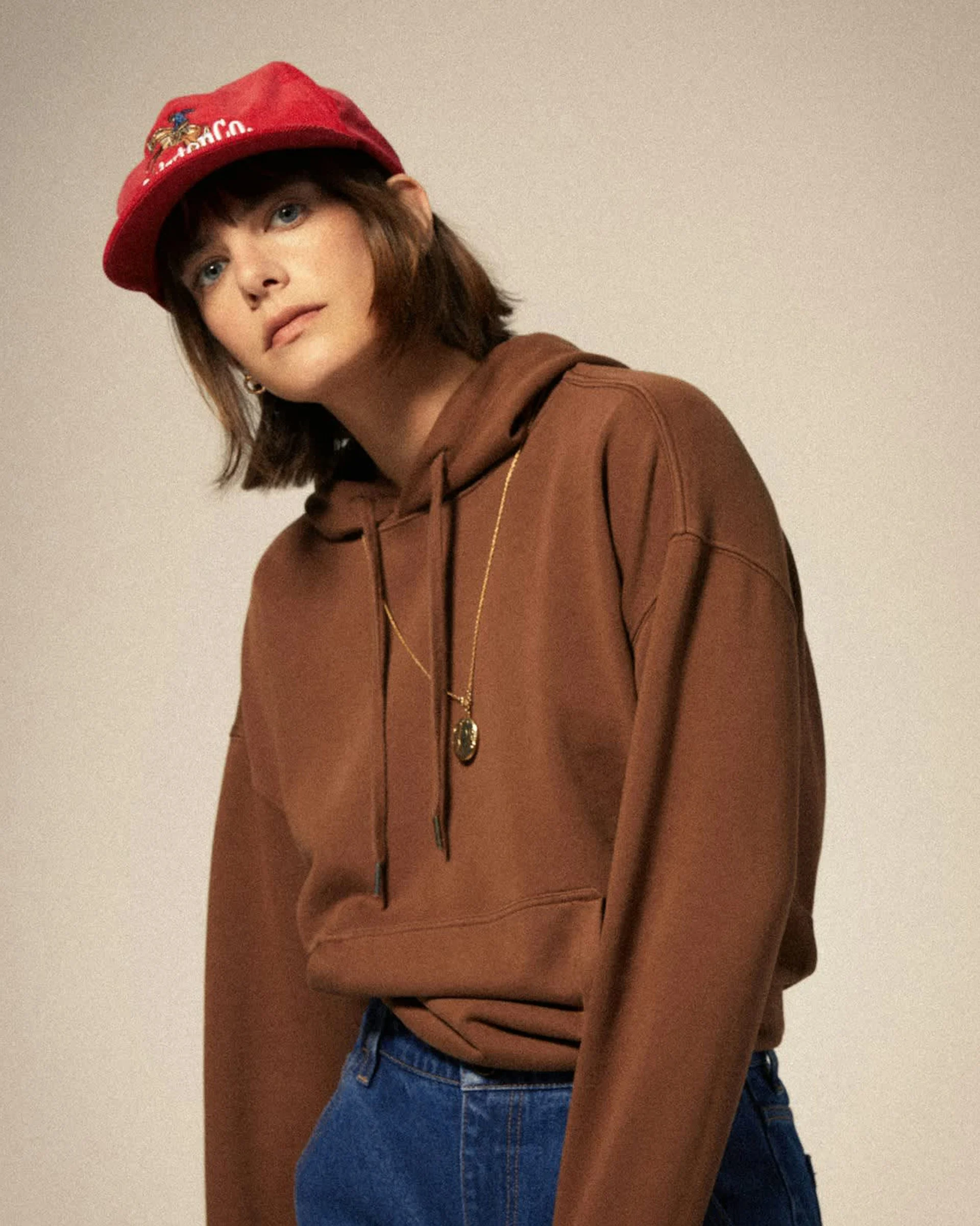 Cross Loop French Terry Hoodie - Pinecone Brown