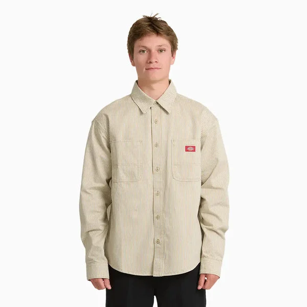 Dickies Mens Shirt Hickory Long Sleeve Work Shirt
