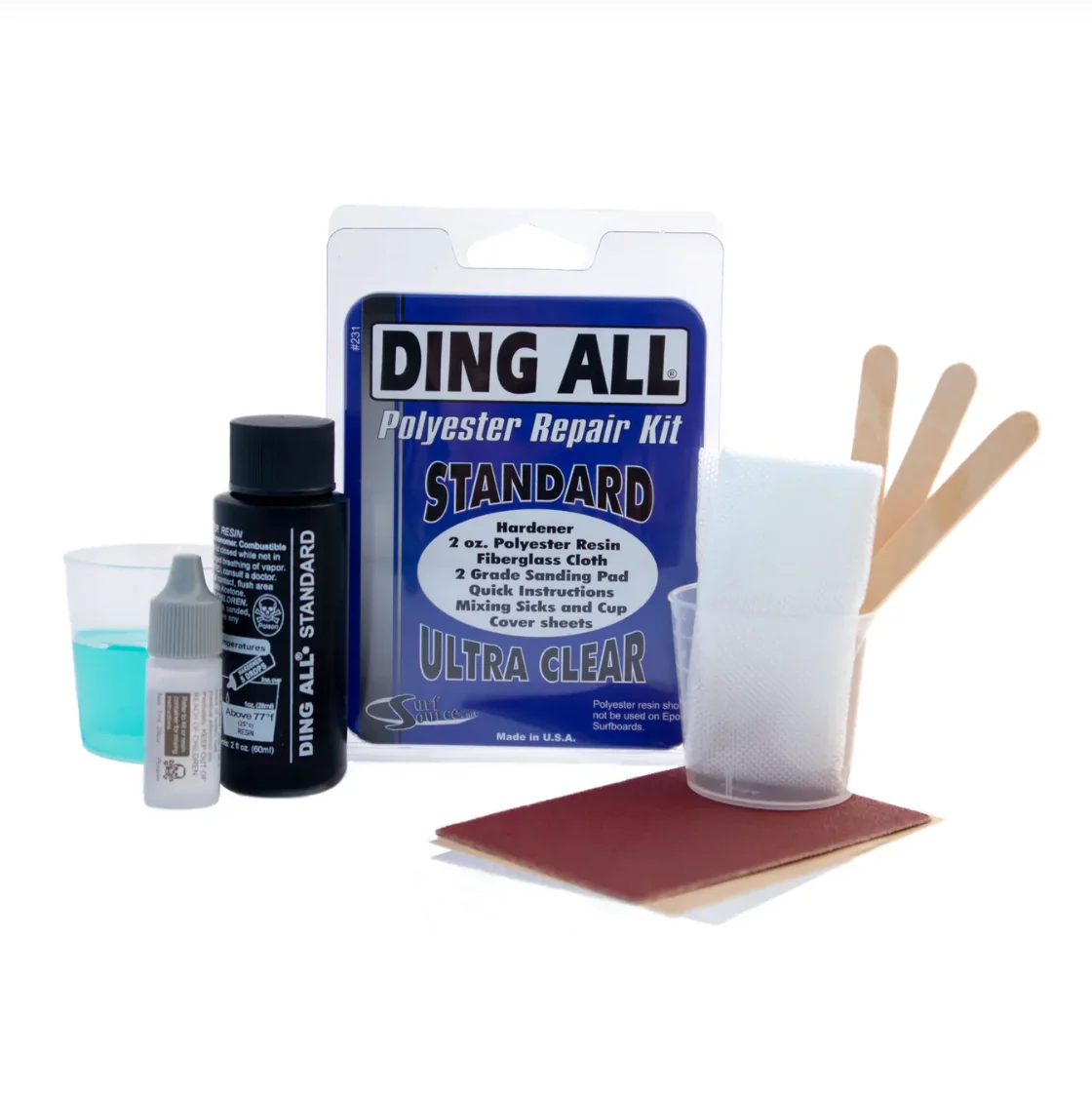 Ding All Polyester Resin Surfboard Ding Repair Kit - Standard