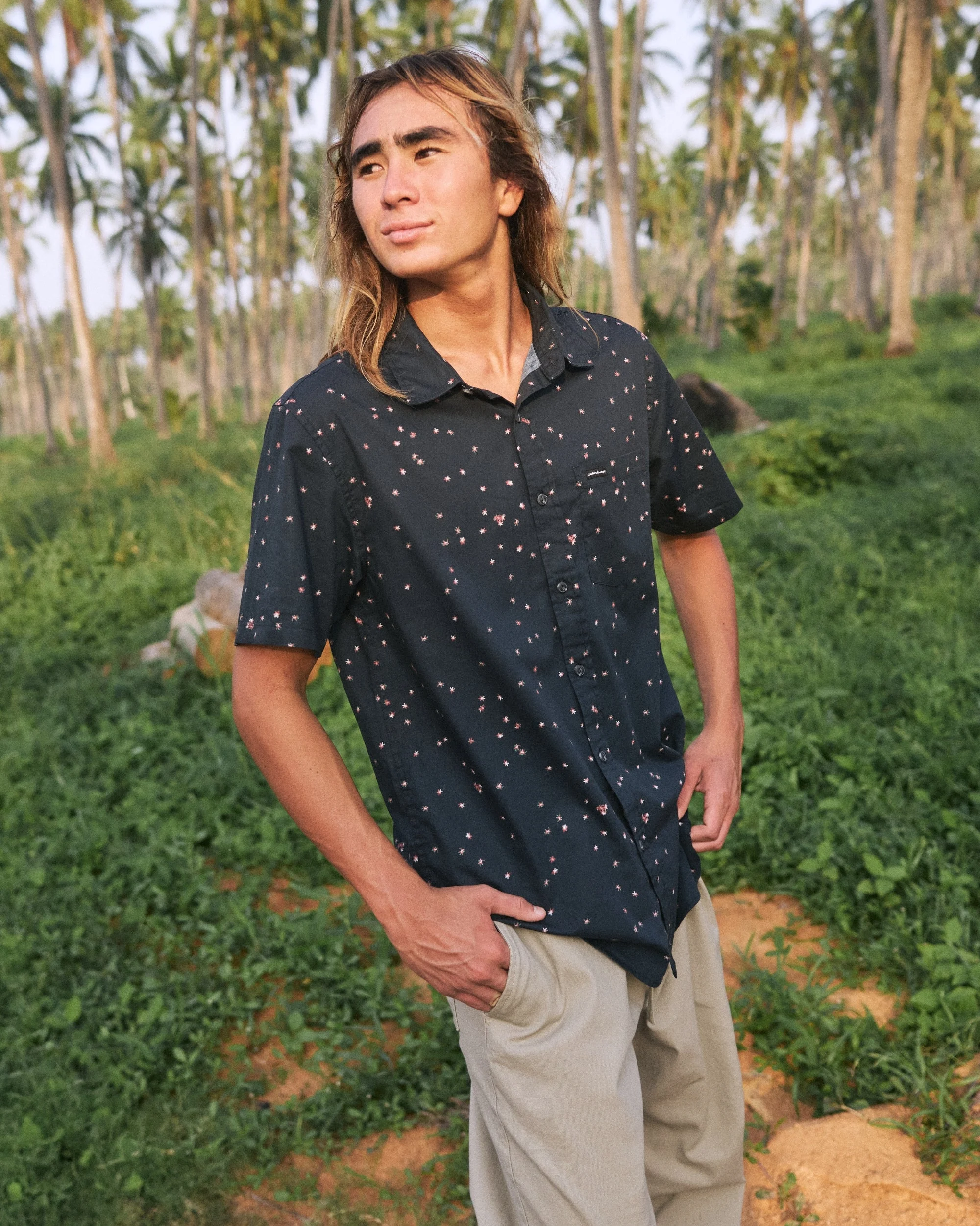 Ditsy Blossom Classic Short Sleeve Shirt - Anthracite | Quiksilver