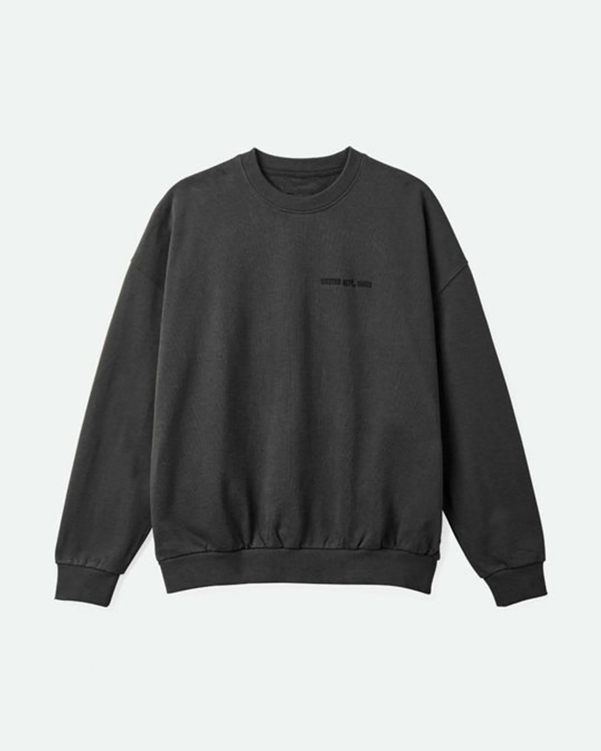 Embroidered Heavyweight Oversized Crew - Washed Black
