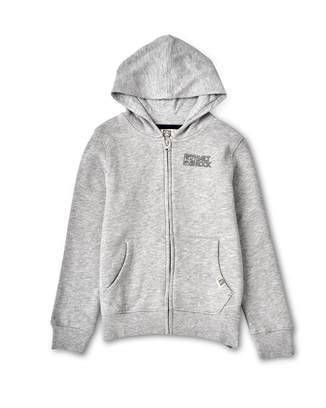 Essential Recycled Kids Zip Hoodie in Grey Marl