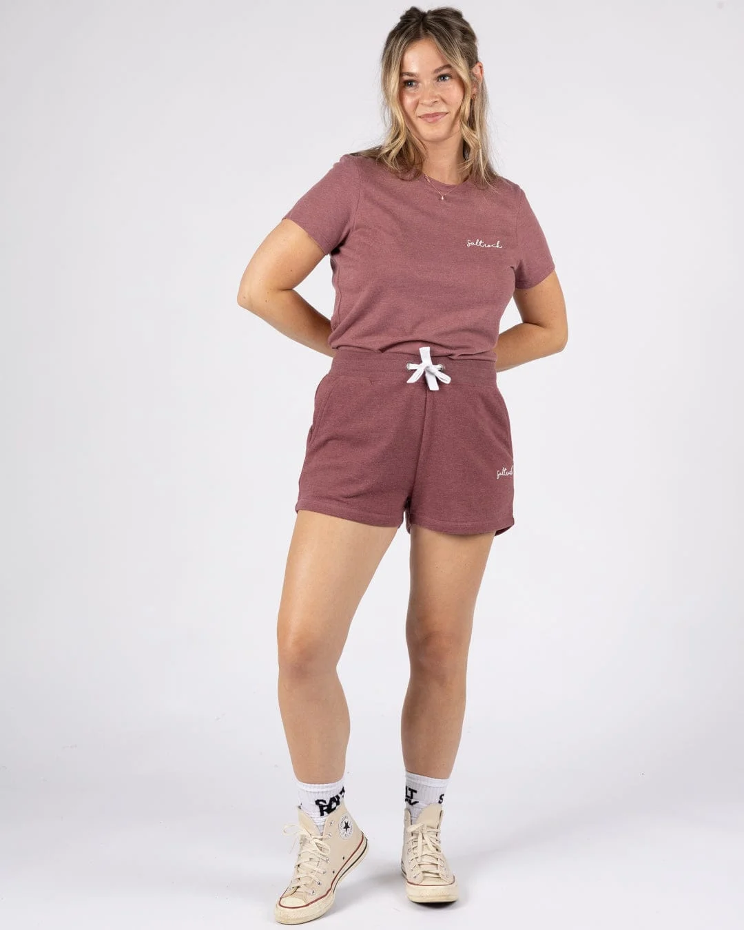 Essential Womens Short Sleeve T-Shirt in Burgundy