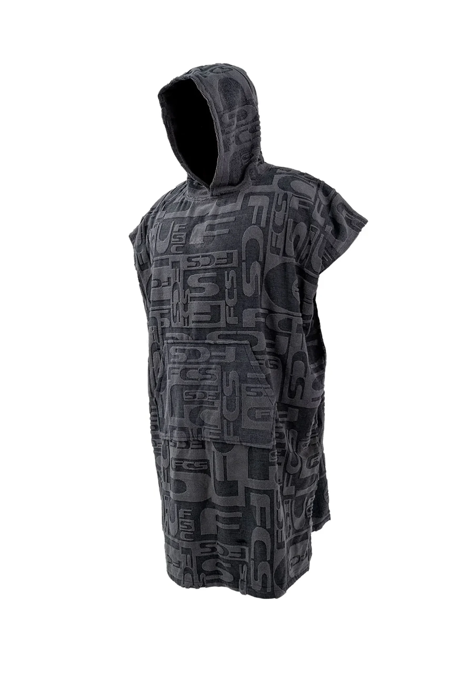 FCS - TOWEL PONCHO - JACQUARD CHARCOAL