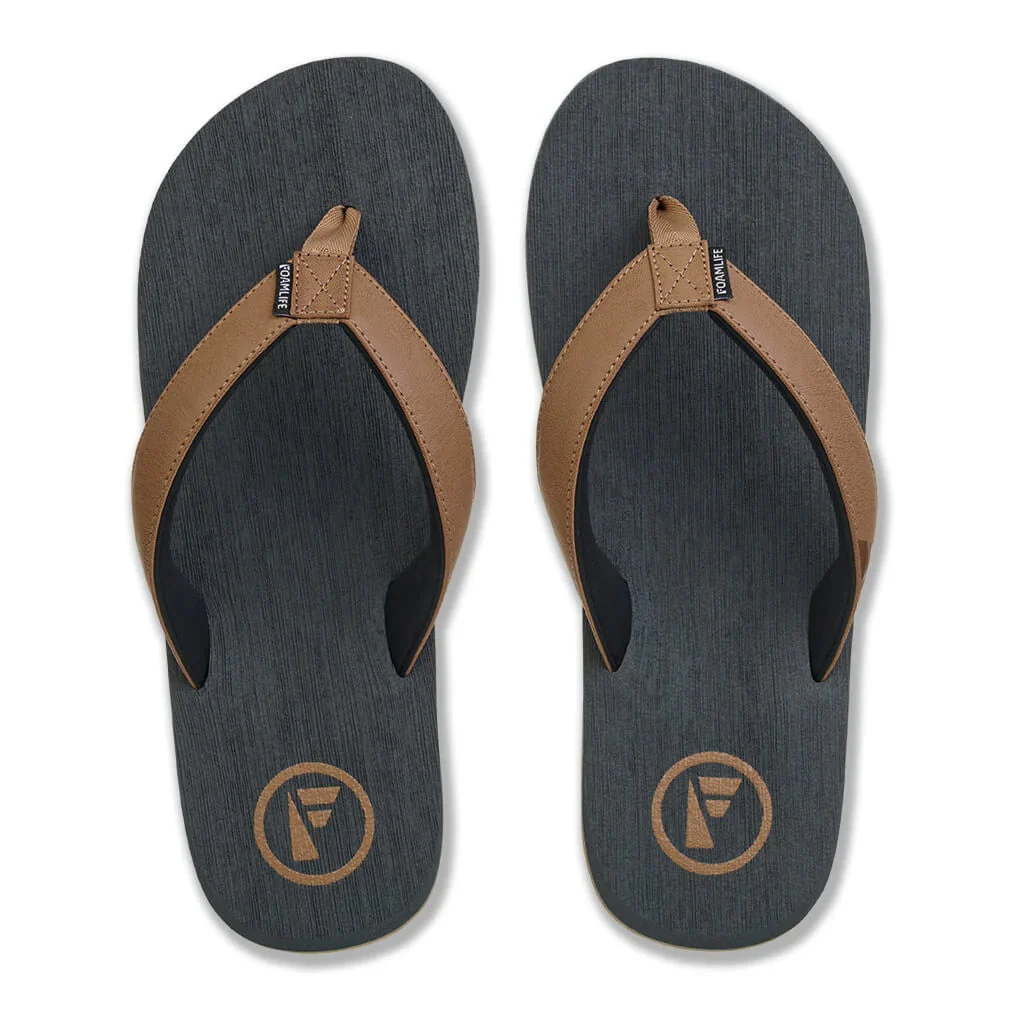Foamlife Mens Flip Flops - Seales Earth- Slate Grey
