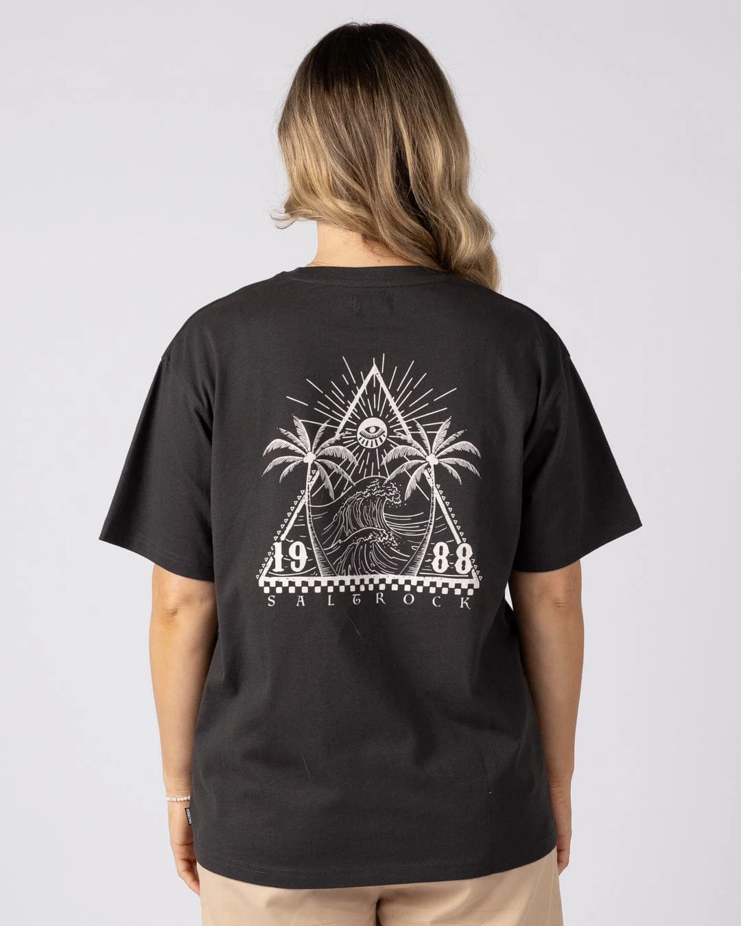 Free Wave Womens Oversized Short Sleeve T-Shirt in Dark Grey
