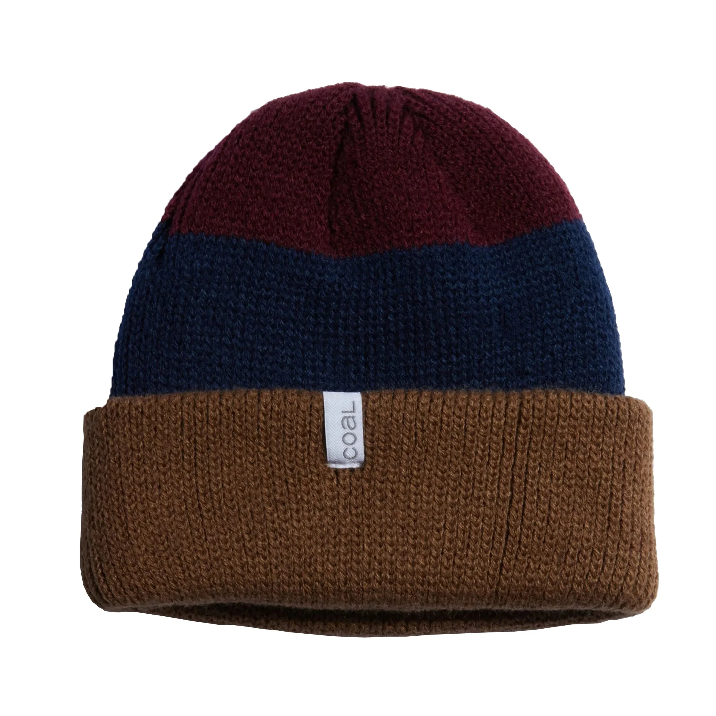 The Frena Thick Knit Cuffed Beanie - Dirt Brown Stripe