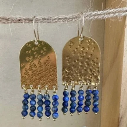 Fringe Earrings with Blue Lapis