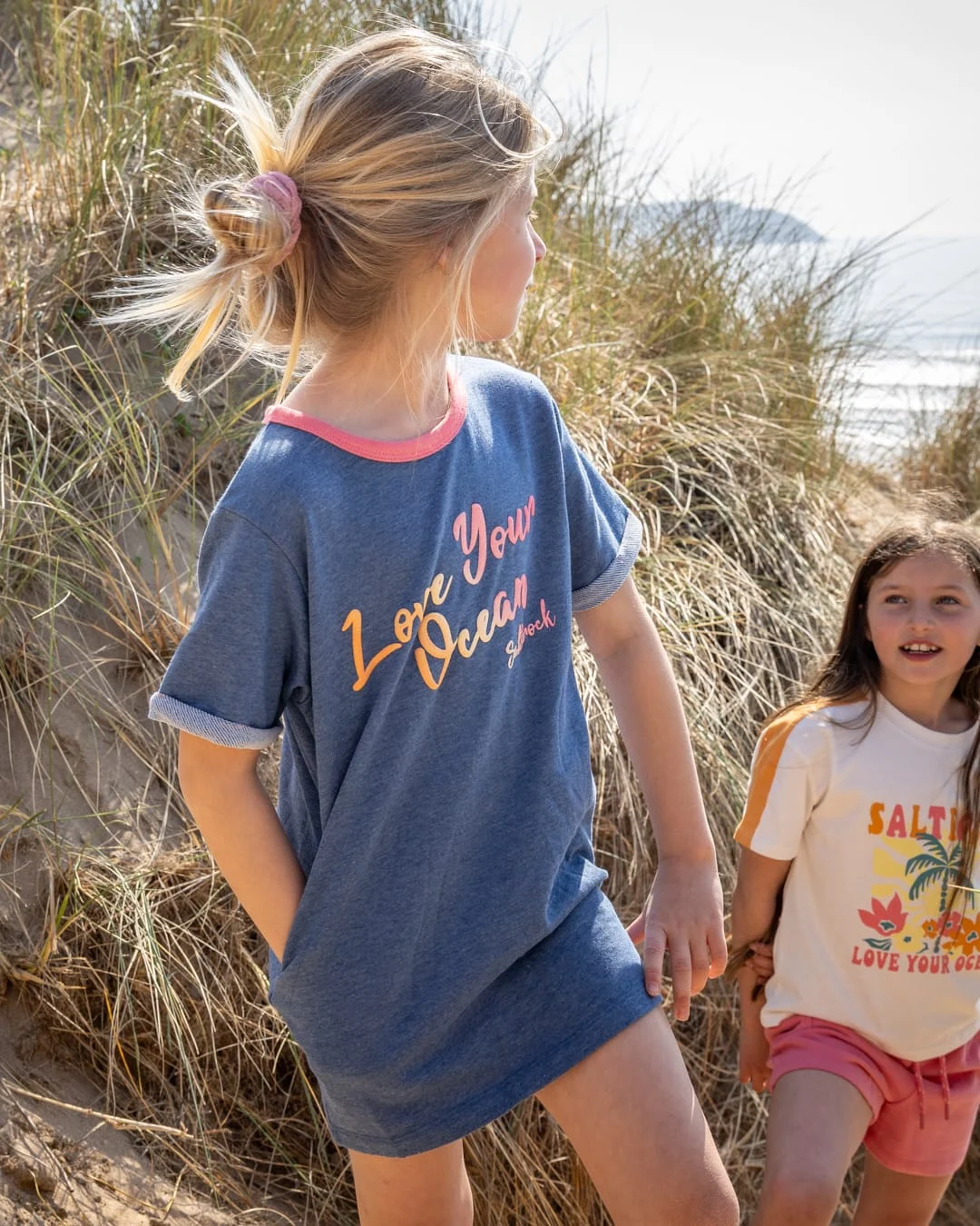 Girls Dress Dark Blue Denim Look | Rainbow Ocean Kids