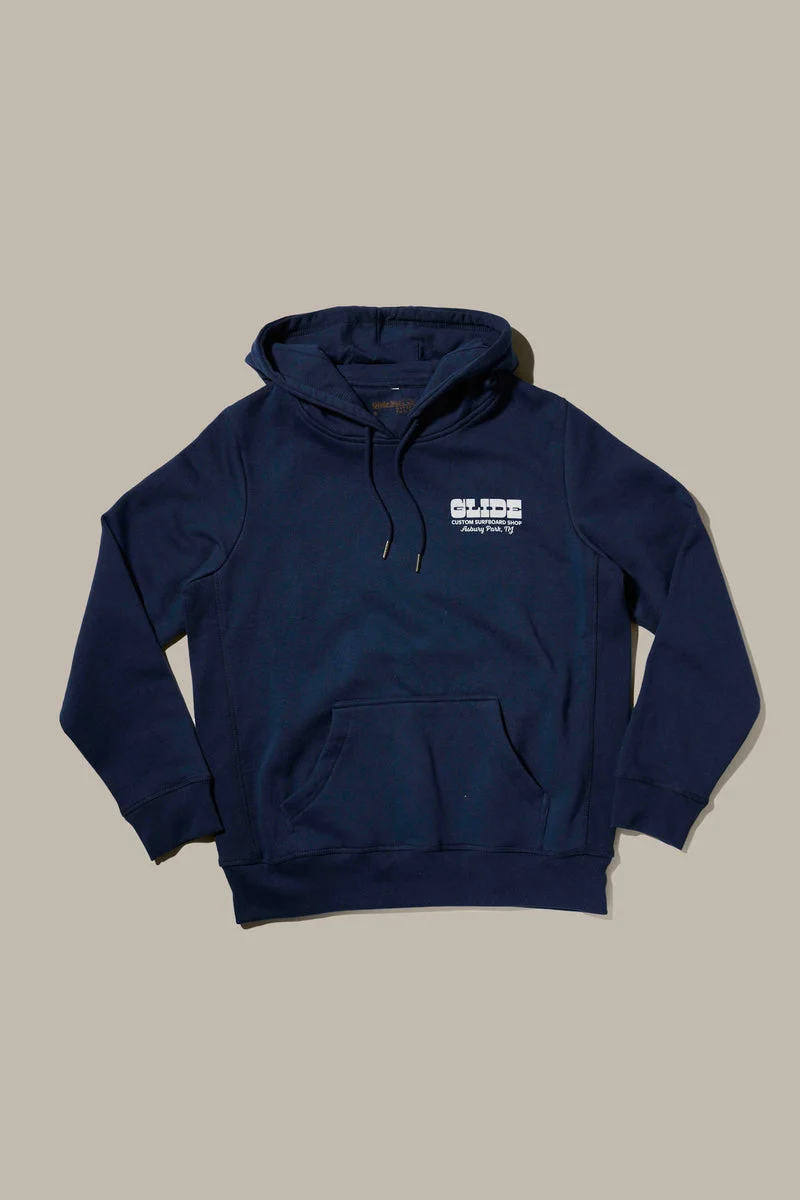 Glide Custom Surfboard Shop Hoodie - Navy