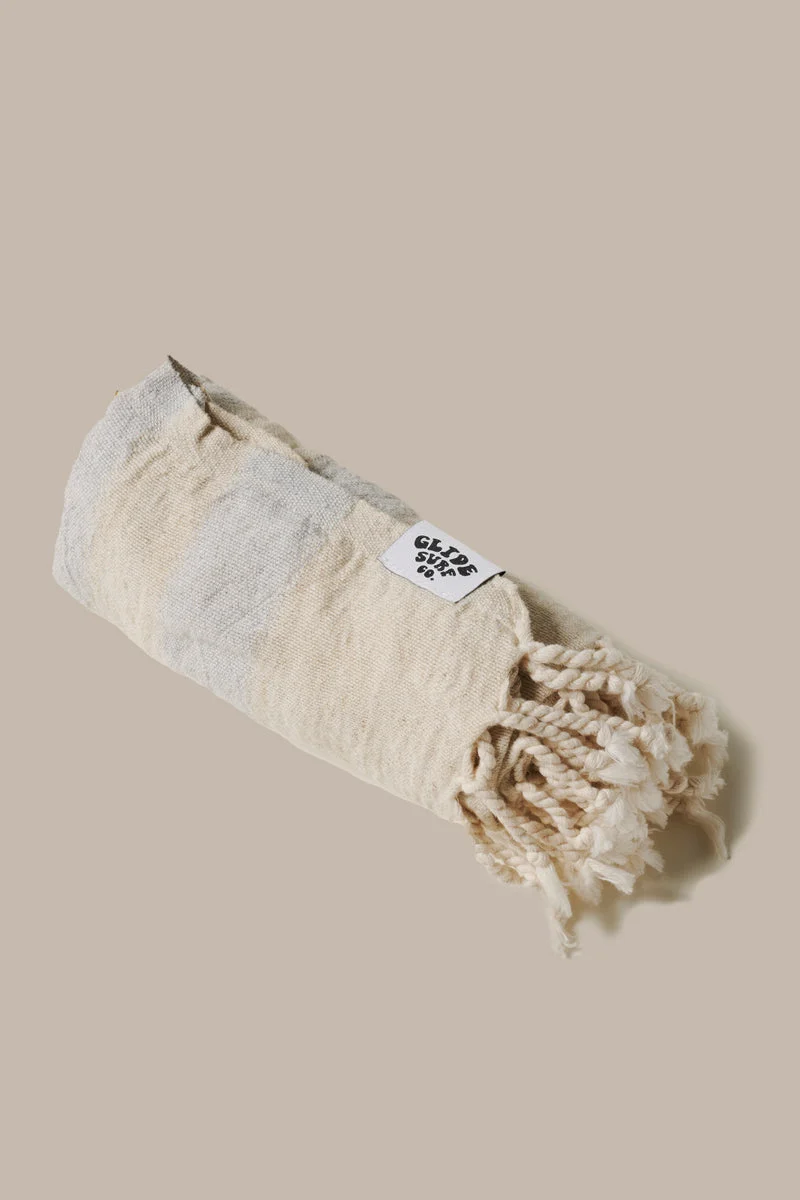 Glide Turkish Towel - Linen/Cotton Stripe