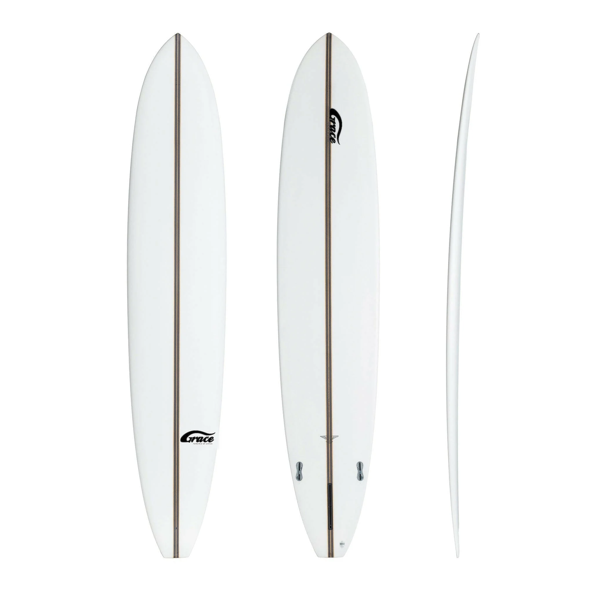 Glider 9'6" x 23" X3 1/8" - 76.00L, Round Square, 3xSingle + 2 Boxes FCS 2 Fin Boxes, PU - ID:896248