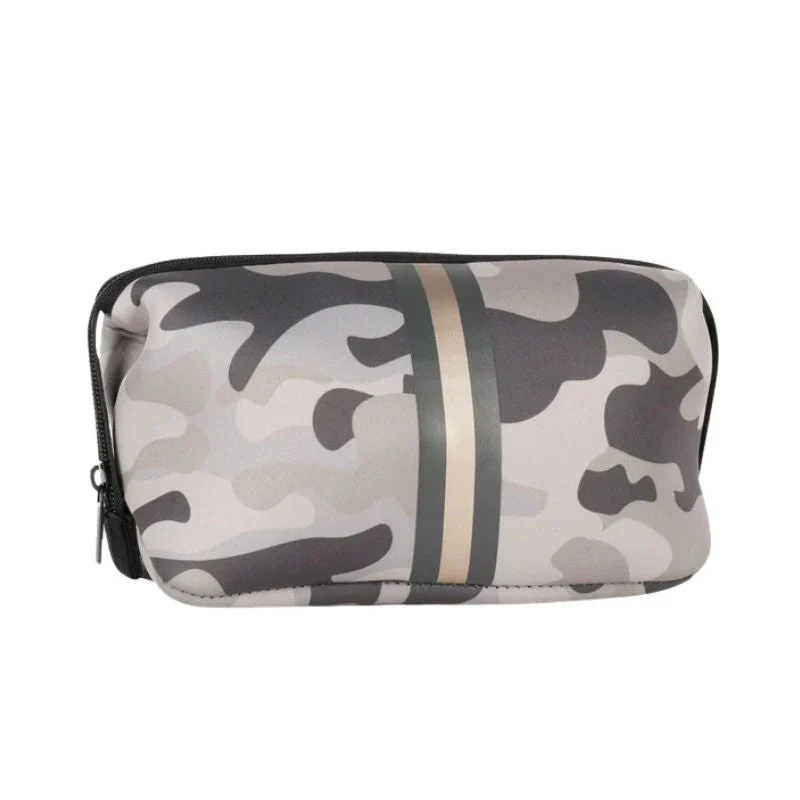 HA Pouch Bag Erin Safari - Taupe Camo/Charcoal & Rosegold Stripe