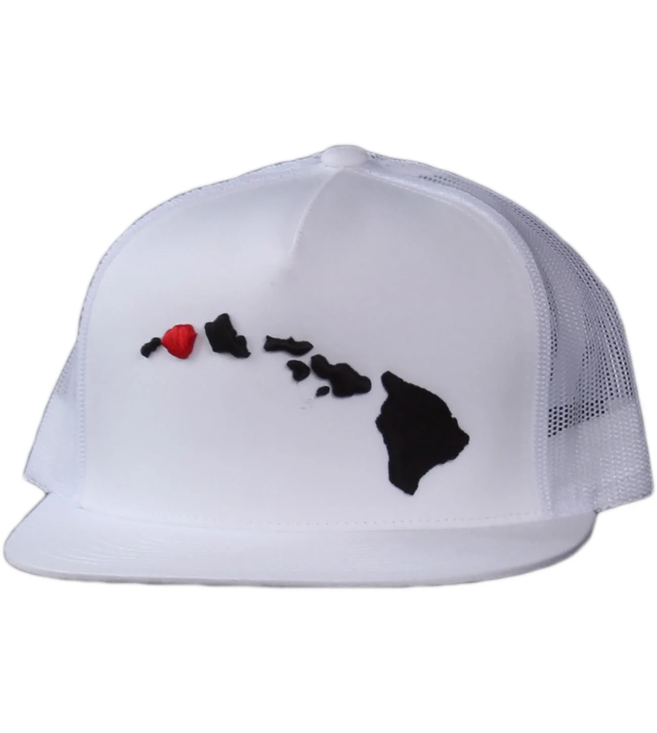 Hawaii Premium Mesh Snapback Hat - White