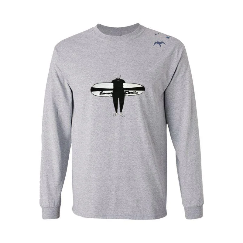 HawaiianSouthShore Long Sleeves T-Shirt JAMES SURFER (Small-Large) Grey