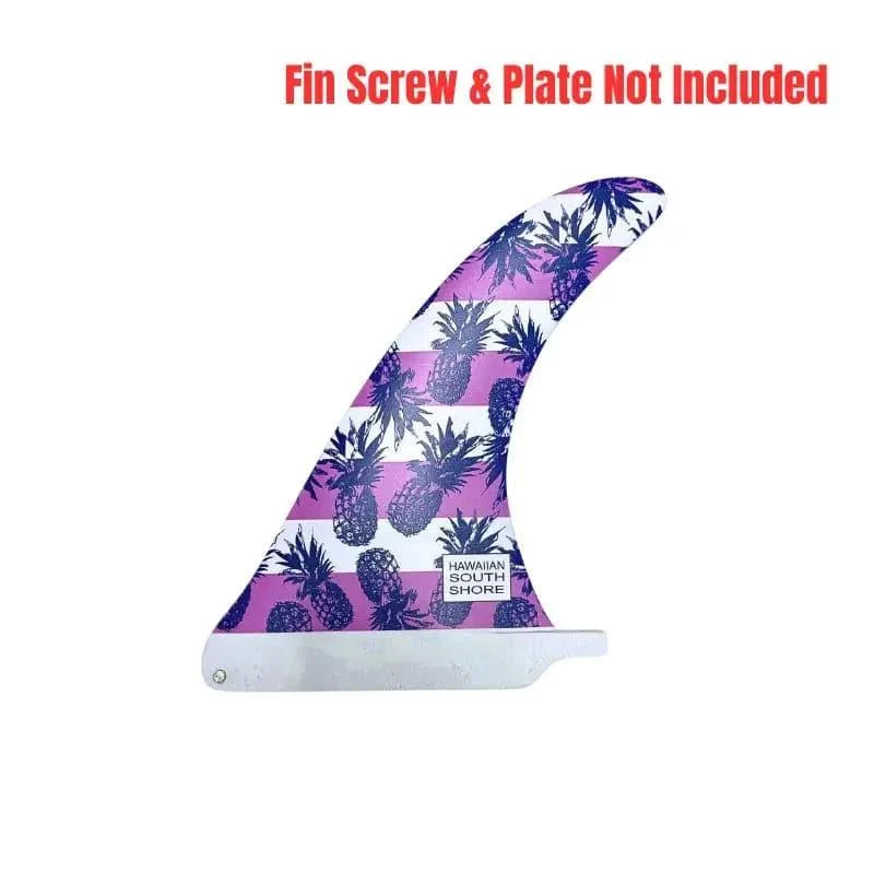 HawaiianSouthShore Rake Noserider Longboard Fin 7'5-9' Pineapple Pink