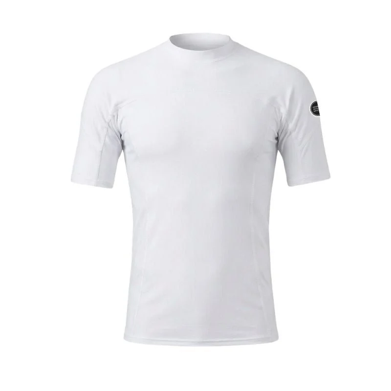 HawaiianSouthShore Rashguard Fitted (XSmall-2XLarge) Short Sleeves White
