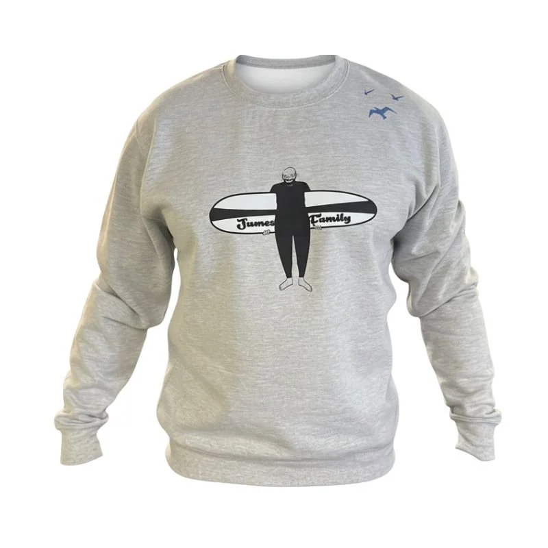 HawaiianSouthShore Sweater James Surfer2 (Small-XLarge) Grey
