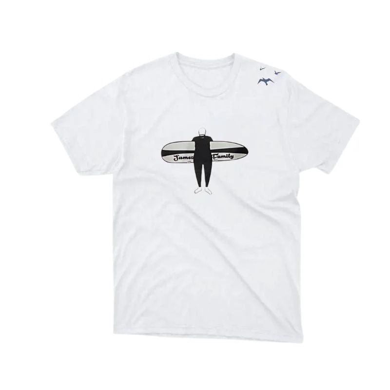 HawaiianSouthShore T-Shirt James Surfer2 (Small-XLarge) White