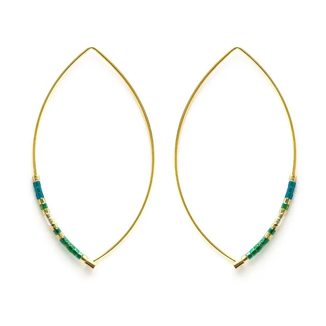 Japanese Seed Bead Marquise Earrings