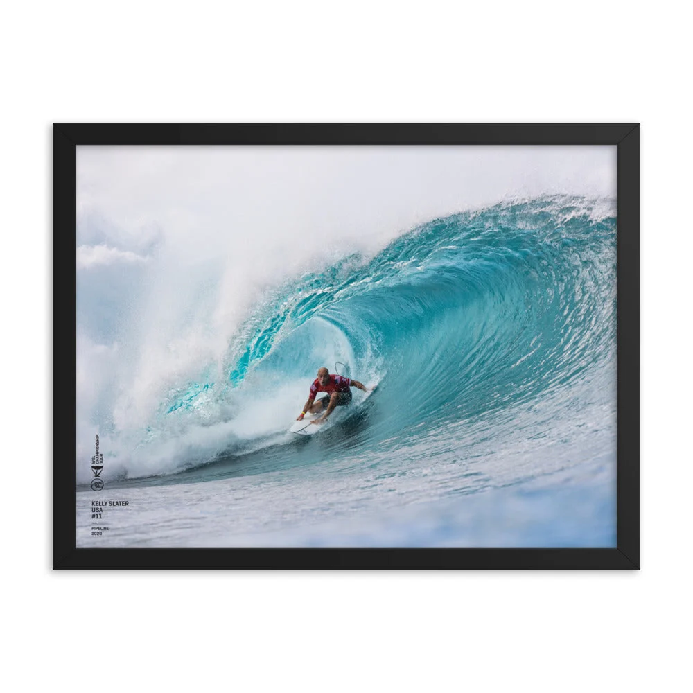 Kelly Slater Poster (Framed): Pipeline, 2020