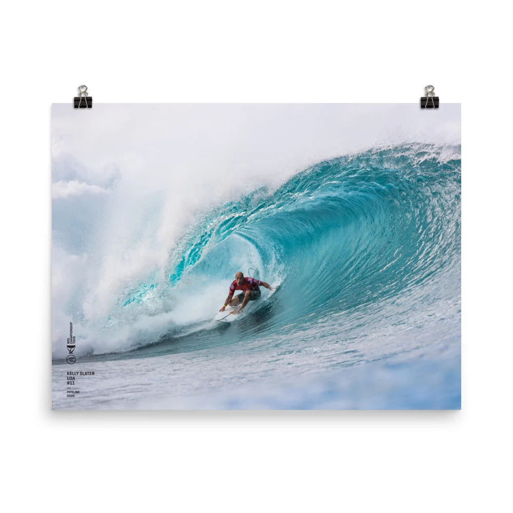 Kelly Slater Poster (Unframed): Pipeline, 2020
