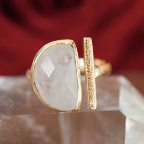 Laura Ring- Gold Vermeil/Moonstone