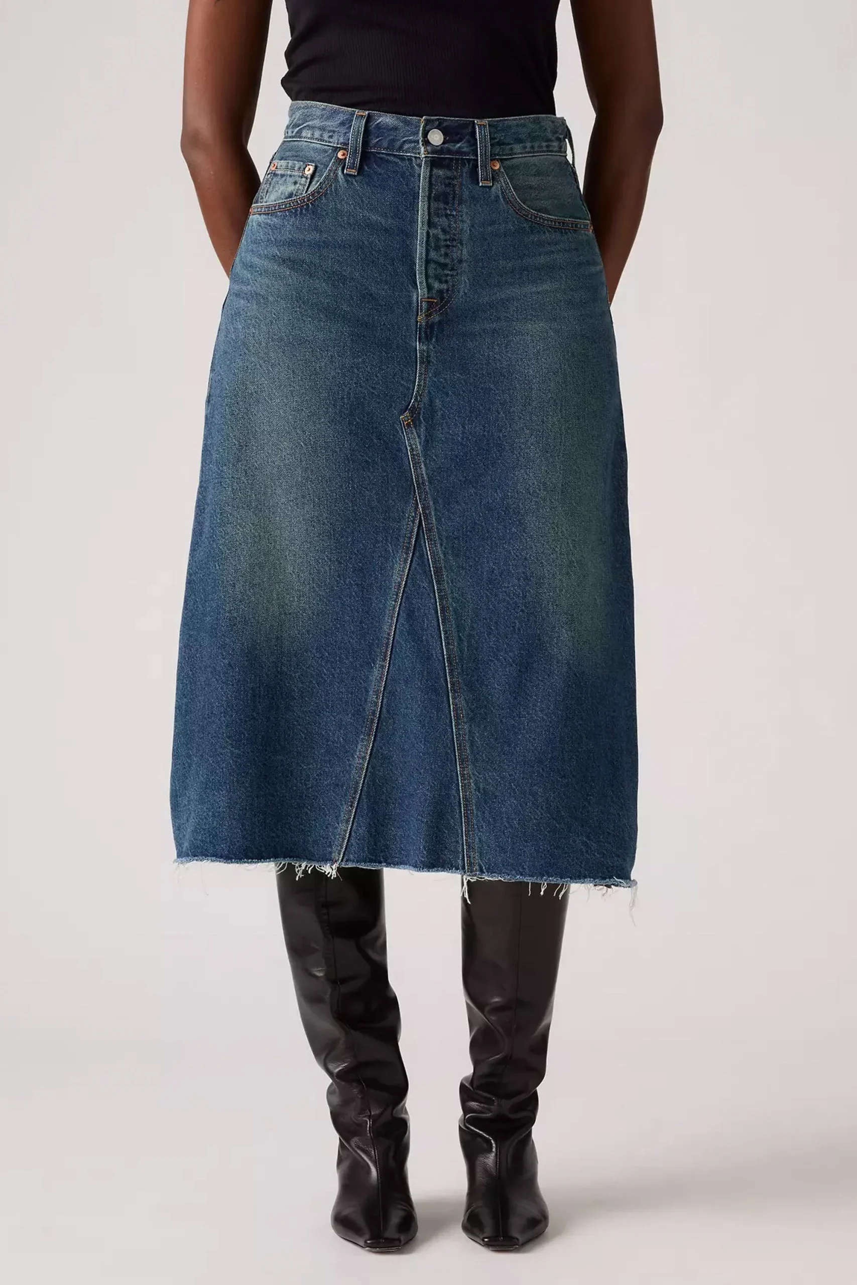 LEVIS - HIGH RISE A LINE DECON SKIRT - HINGED HEART