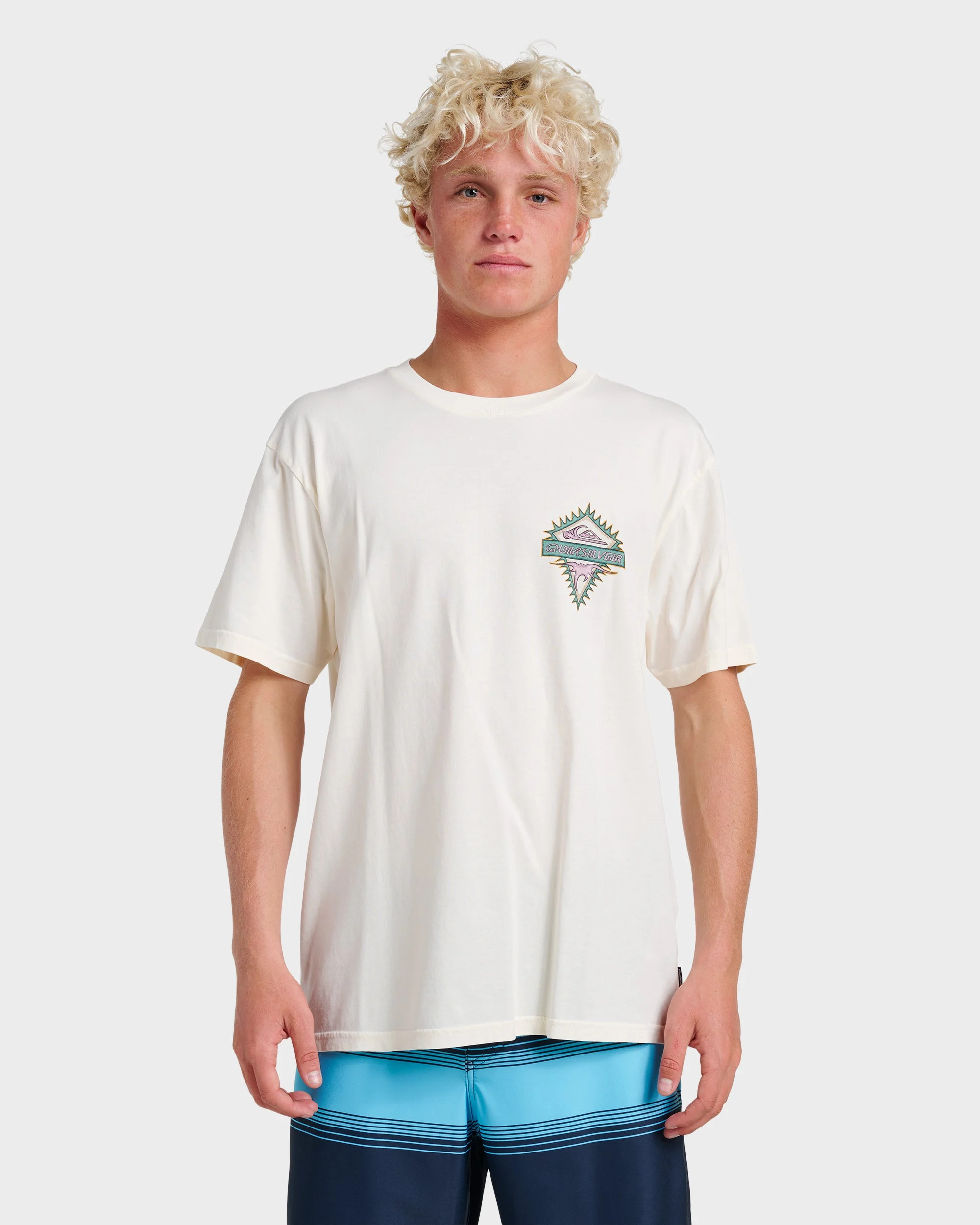 Liberty Spikes Pigment Dye T-Shirt - Snow White | Quiksilver