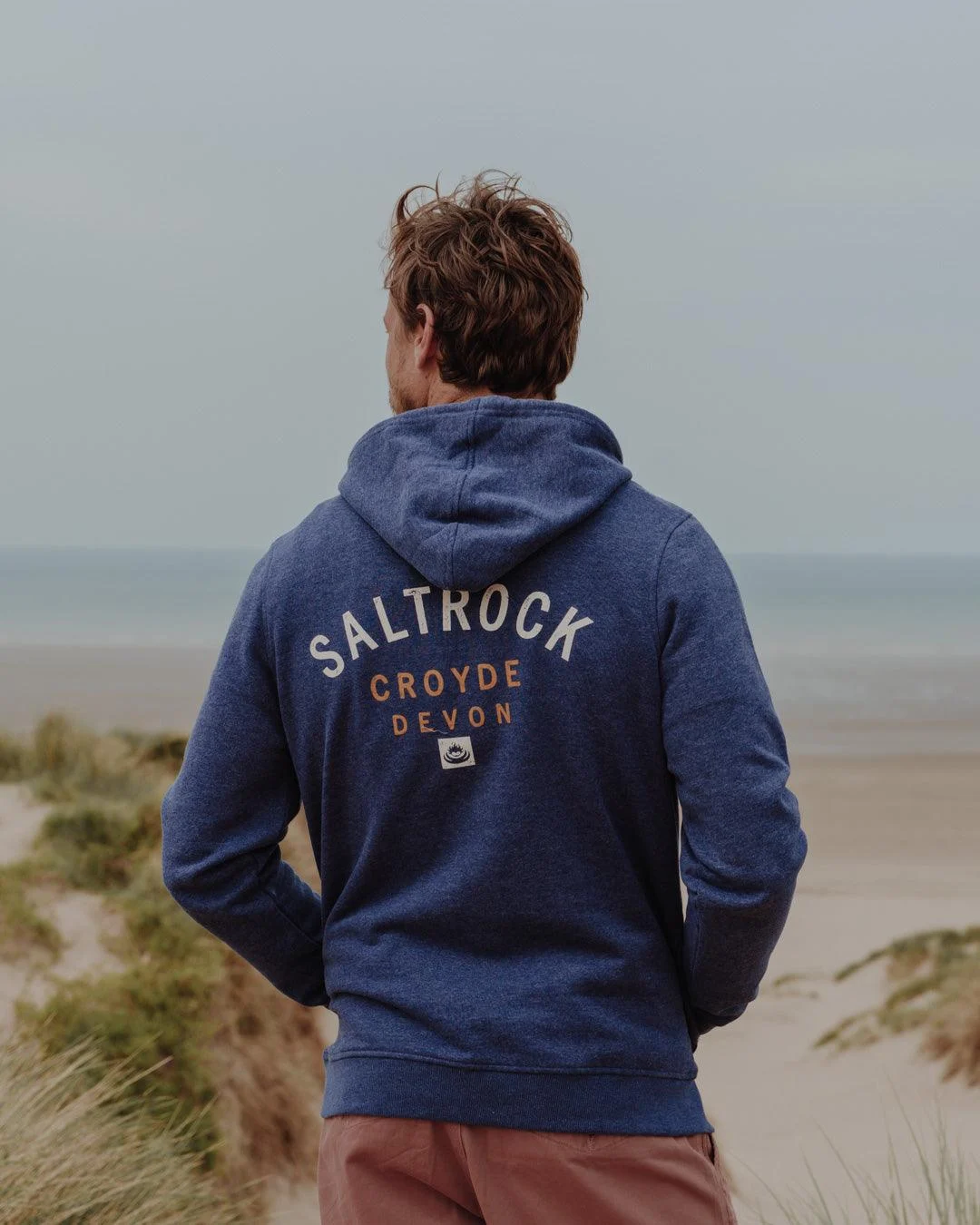 Location Mens Pop Hoodie in Croyde - Blue