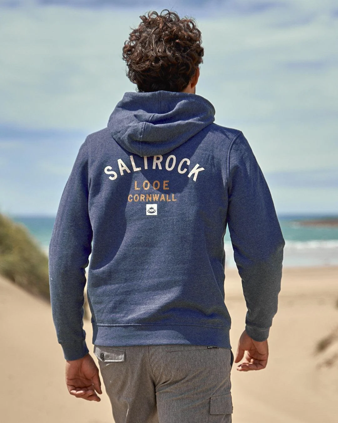 Location Mens Pop Hoodie in Looe - Dark Blue