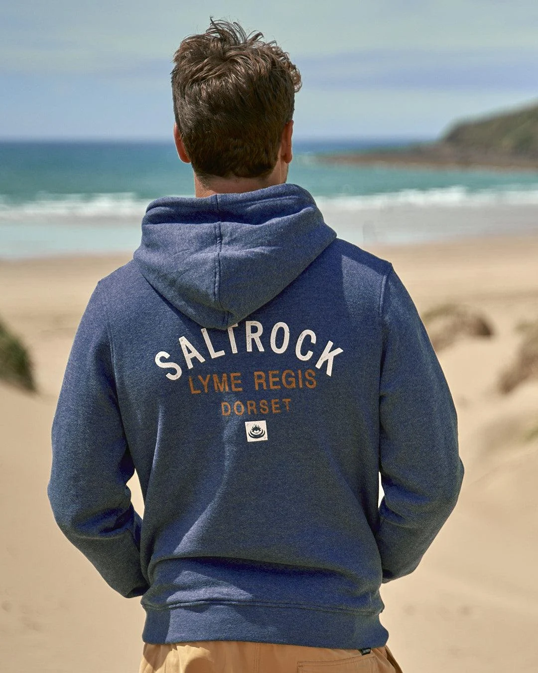 Location Mens Pop Hoodie in Lyme Regis - Dark Blue