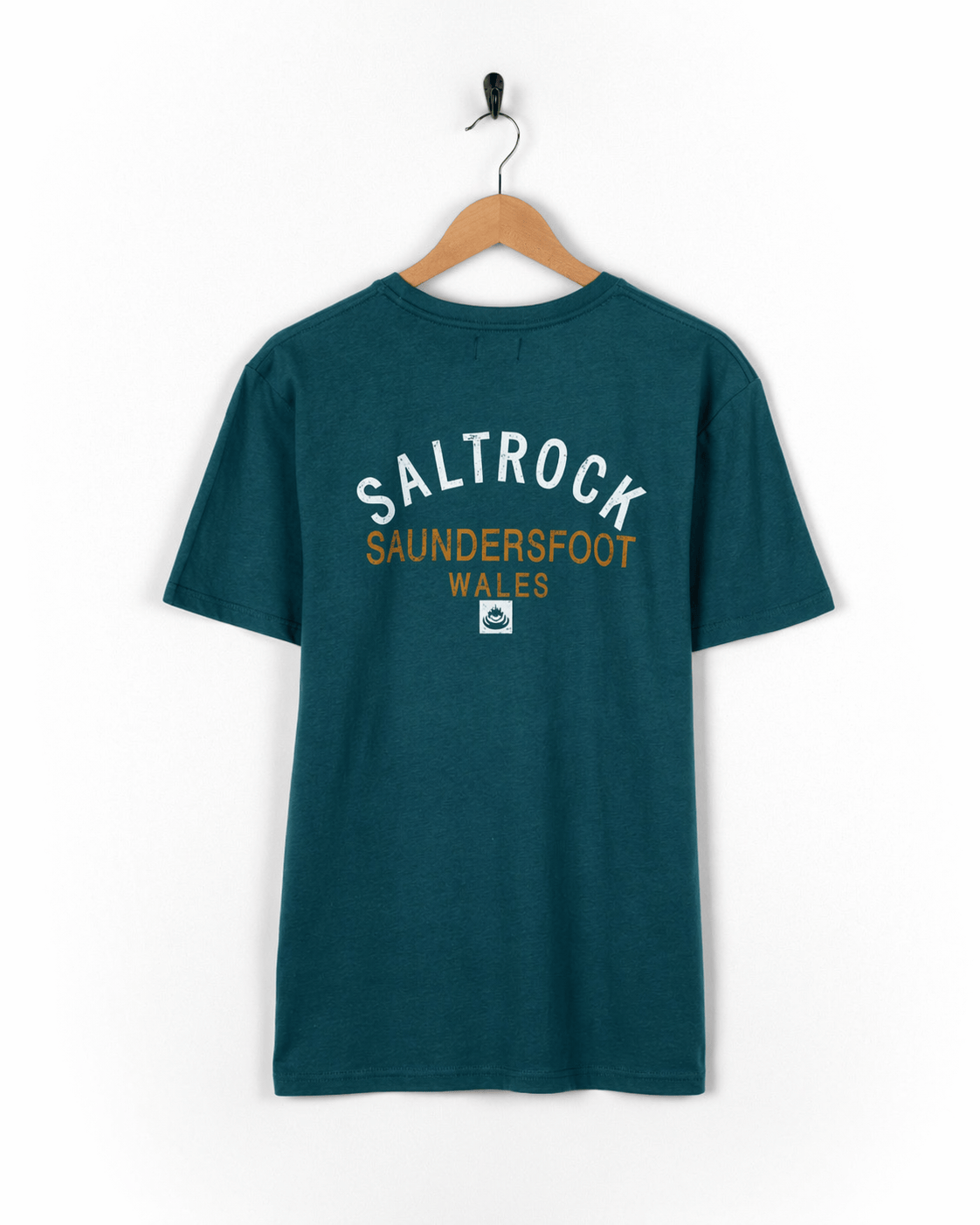 Location Saundersfoot Mens T-Shirt in Teal