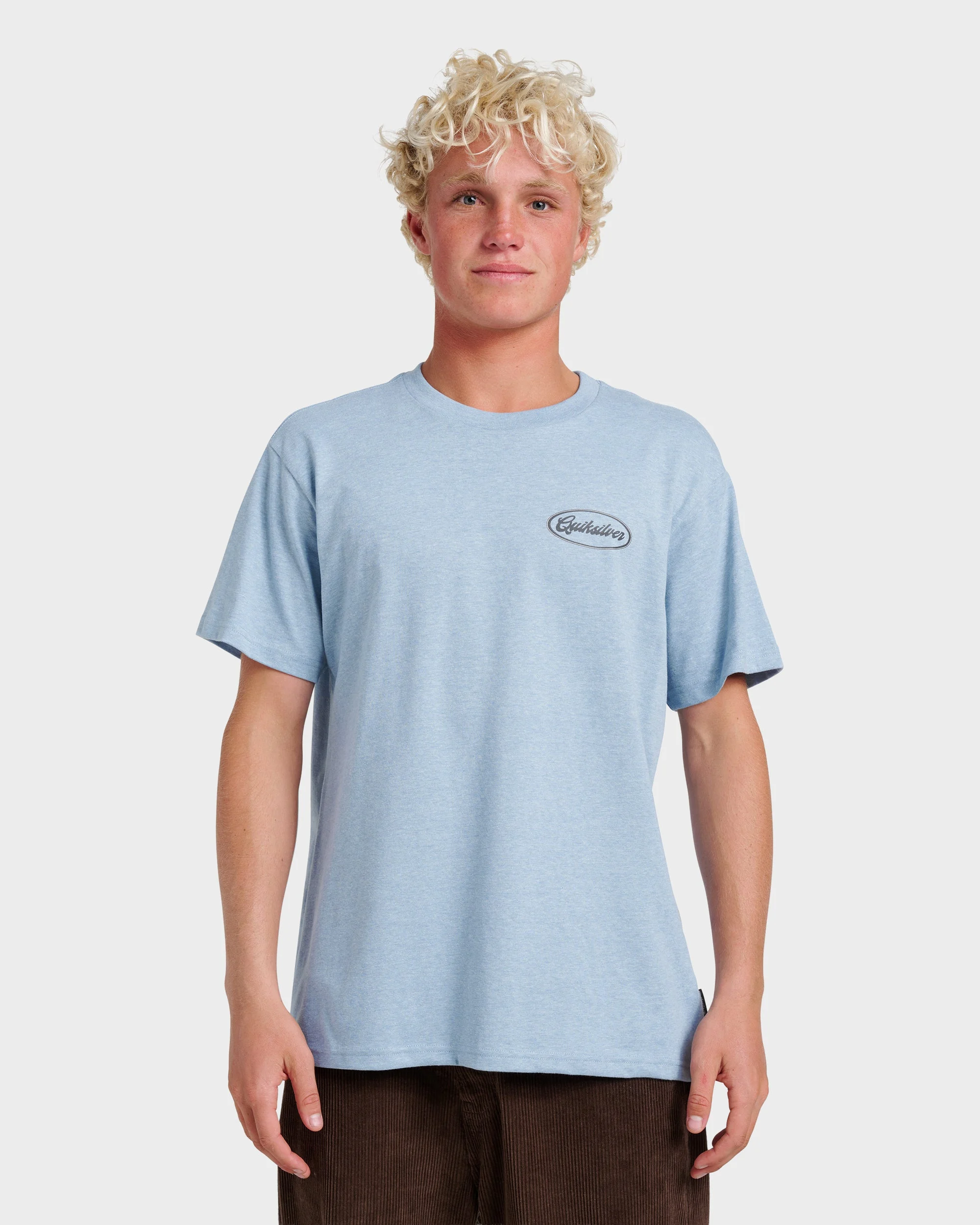 Mechanics Script Classic T-shirt - Ashley Blue Heather | Quiksilver