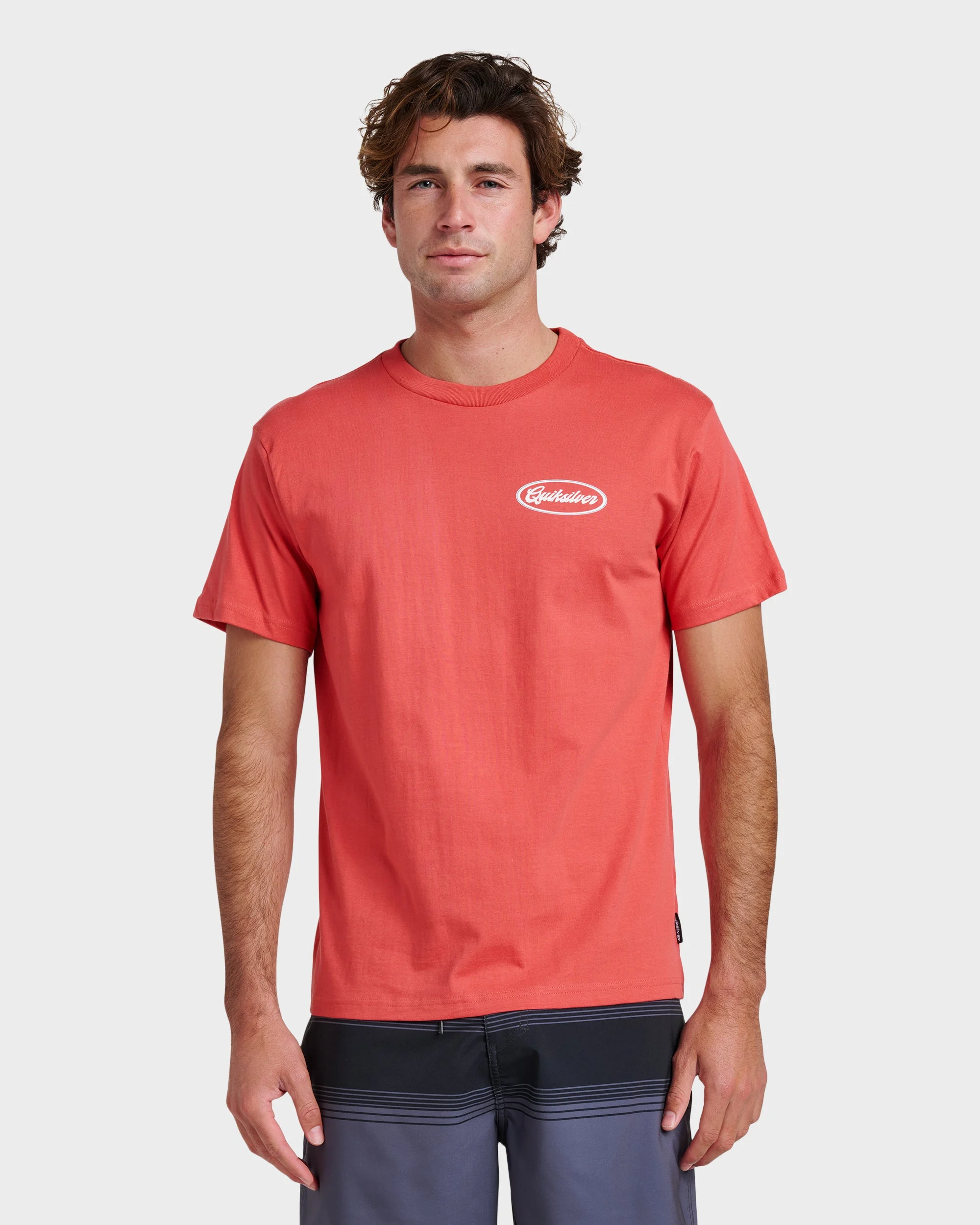 Mechanics Script Classic T-shirt - Mineral Red | Quiksilver