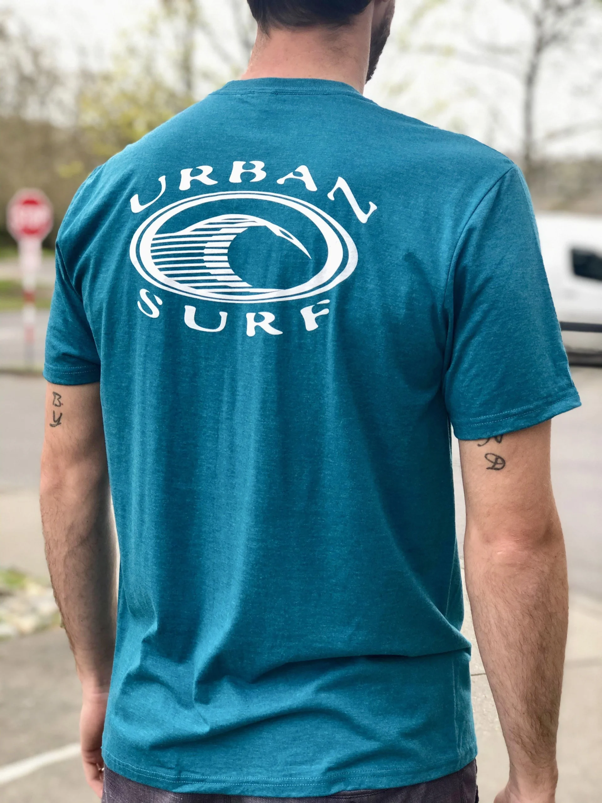 Men & Women's Retro Logo Tee - Heather Teal