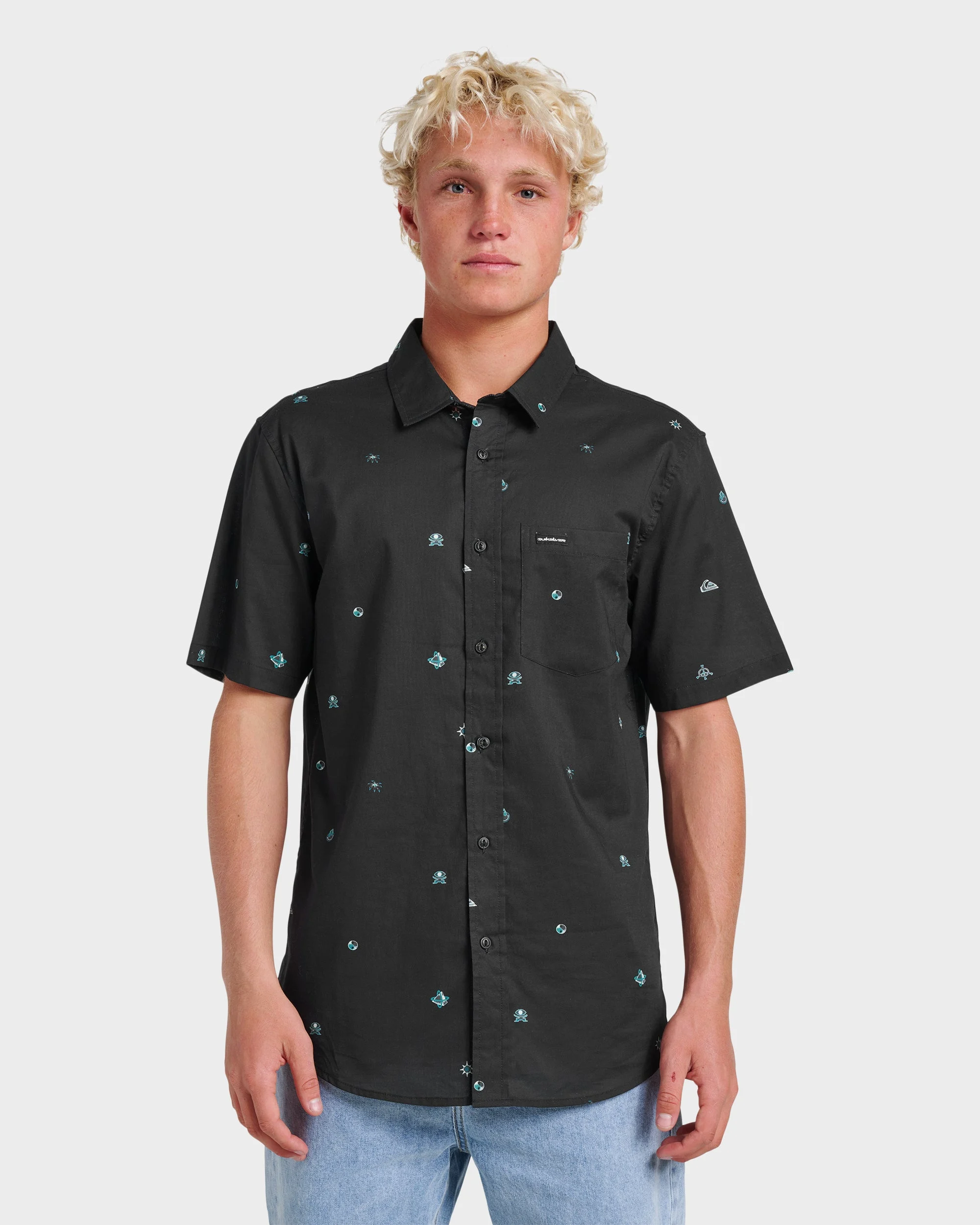 Mini Dimensions Classic Short Sleeve Shirt - Black | Quiksilver
