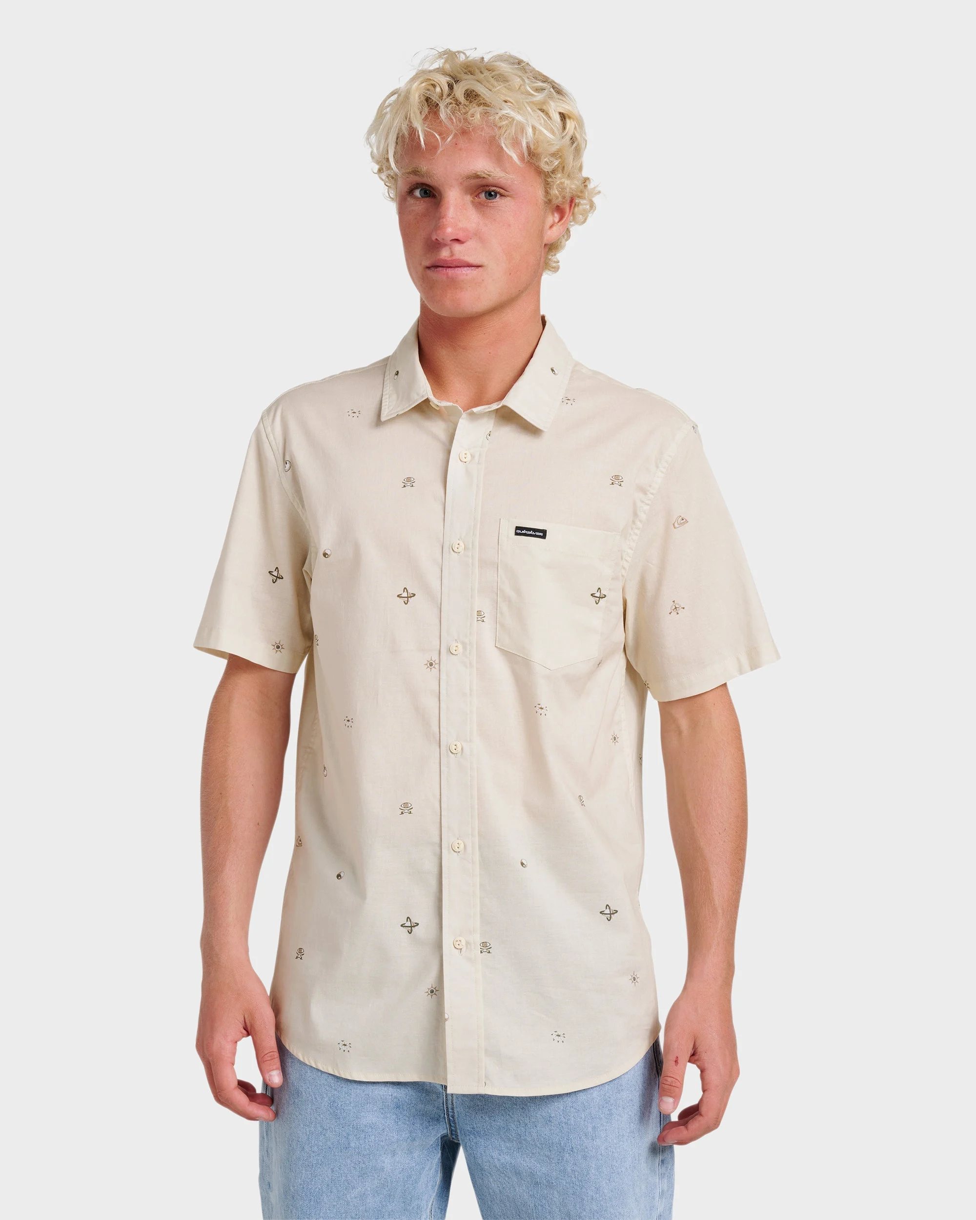 Mini Dimensions Classic Short Sleeve Shirt - Silver Birch | Quiksilver