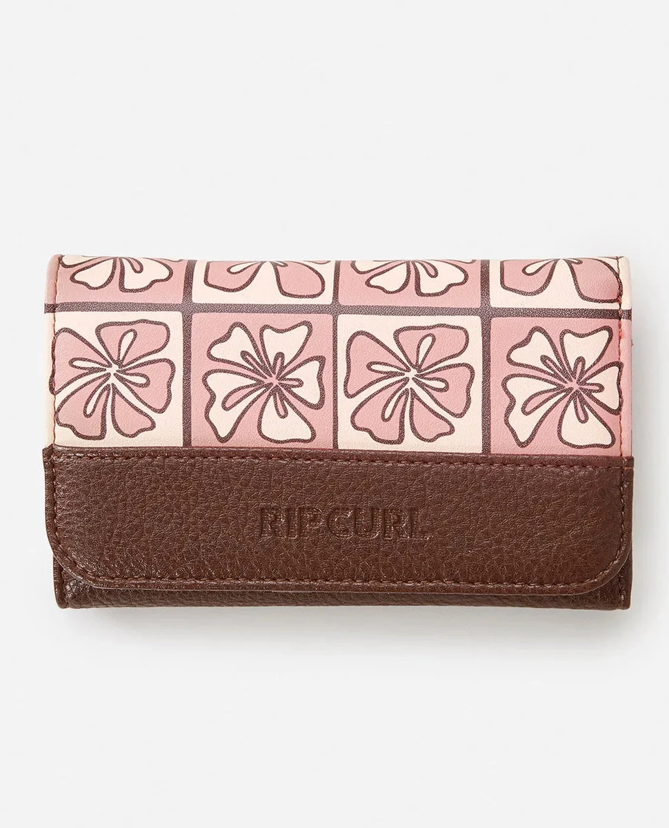 Mixed Floral Mid Wallet - Retro Brown 2116