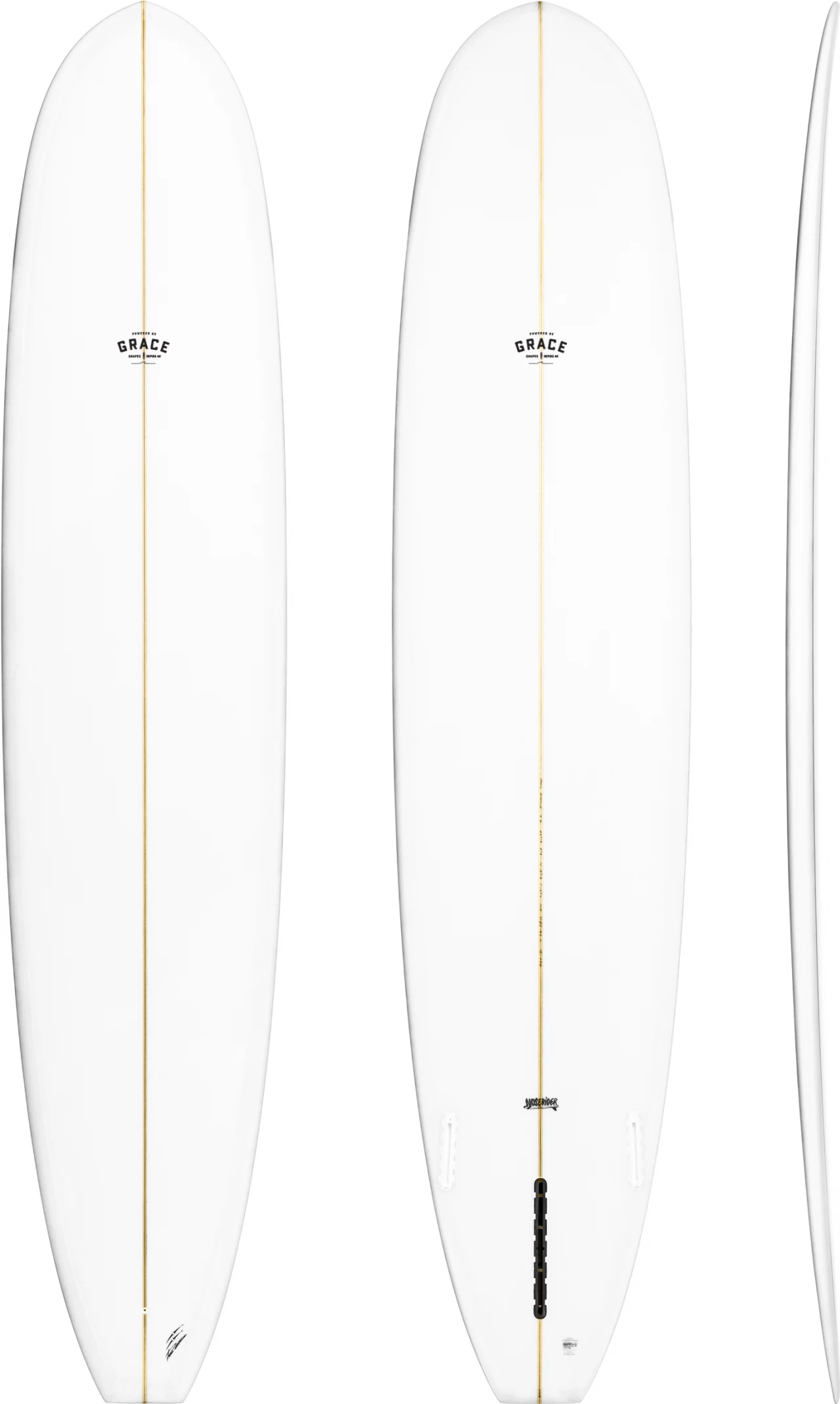 Noserider 9'0" x 22 1/2" X2 7/8" - 67.54L, Square, 3xSingle + 2 Boxes Futures Fin Boxes, PU - ID:896242